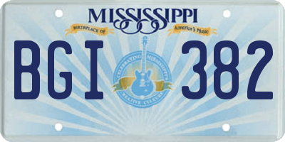 MS license plate BGI382