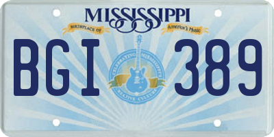 MS license plate BGI389
