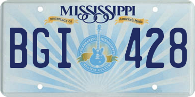 MS license plate BGI428