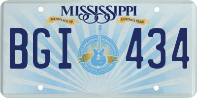 MS license plate BGI434