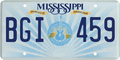 MS license plate BGI459