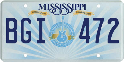 MS license plate BGI472
