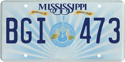 MS license plate BGI473