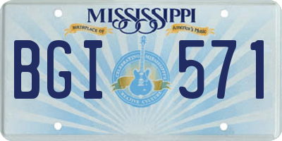 MS license plate BGI571