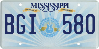 MS license plate BGI580
