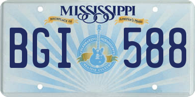 MS license plate BGI588