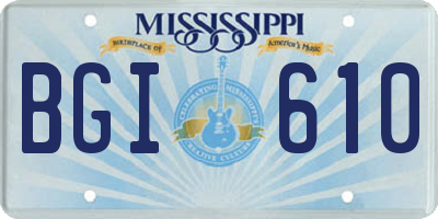 MS license plate BGI610