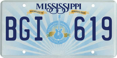 MS license plate BGI619
