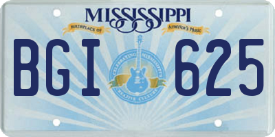 MS license plate BGI625