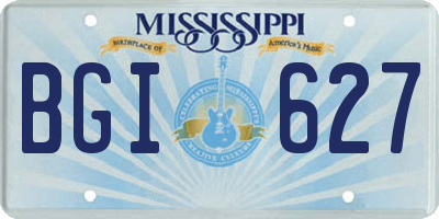 MS license plate BGI627