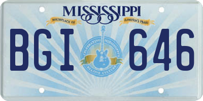 MS license plate BGI646