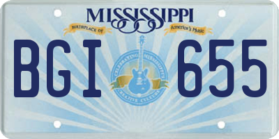 MS license plate BGI655