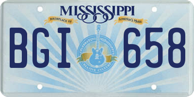 MS license plate BGI658