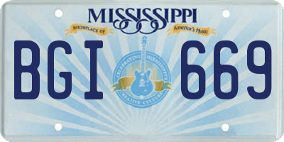 MS license plate BGI669