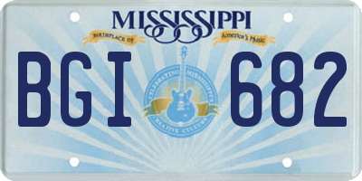 MS license plate BGI682