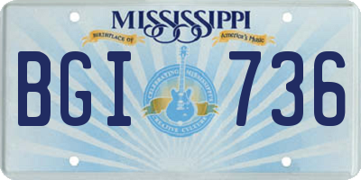 MS license plate BGI736