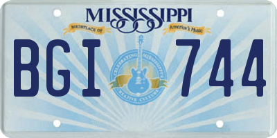 MS license plate BGI744