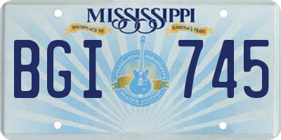 MS license plate BGI745