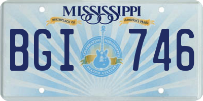 MS license plate BGI746