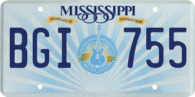 MS license plate BGI755