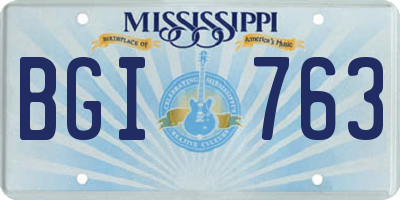 MS license plate BGI763