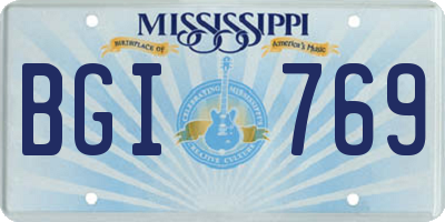 MS license plate BGI769