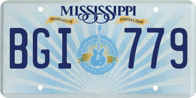 MS license plate BGI779