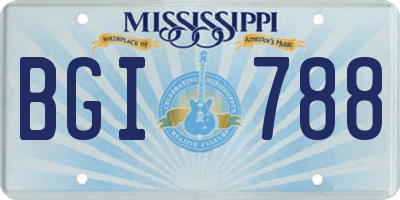MS license plate BGI788