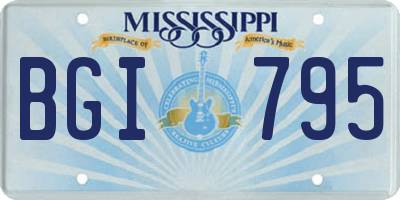 MS license plate BGI795
