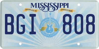 MS license plate BGI808