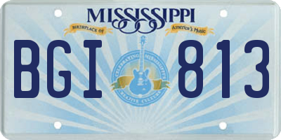 MS license plate BGI813