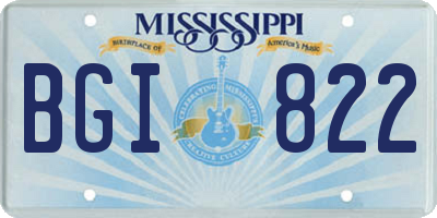 MS license plate BGI822