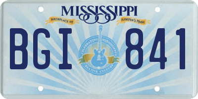 MS license plate BGI841