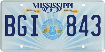 MS license plate BGI843