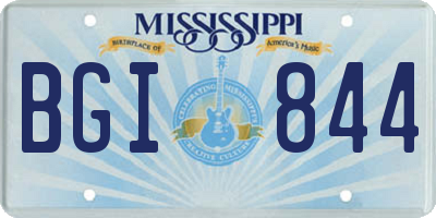 MS license plate BGI844