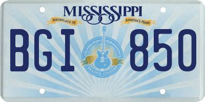 MS license plate BGI850