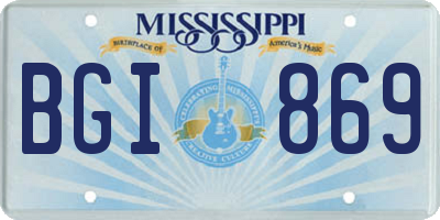 MS license plate BGI869