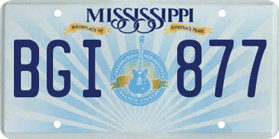 MS license plate BGI877