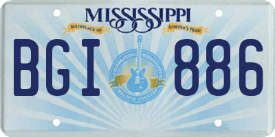 MS license plate BGI886