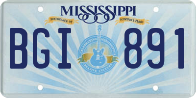 MS license plate BGI891