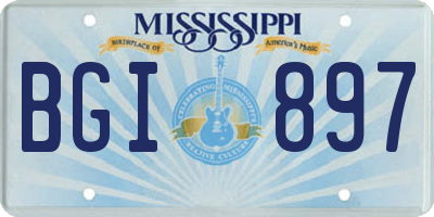 MS license plate BGI897