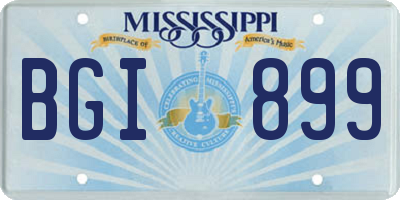MS license plate BGI899