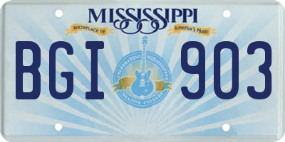 MS license plate BGI903