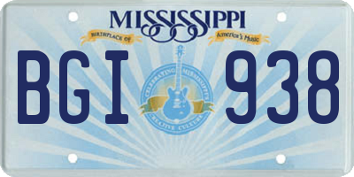 MS license plate BGI938