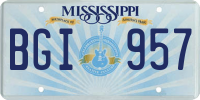 MS license plate BGI957