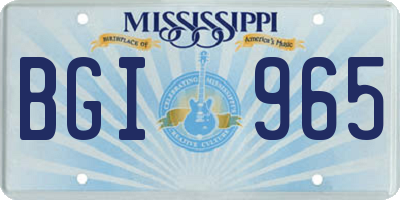 MS license plate BGI965