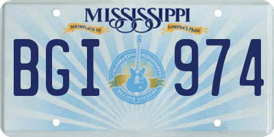 MS license plate BGI974