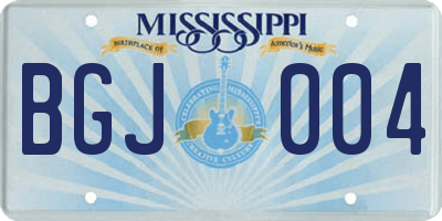 MS license plate BGJ004