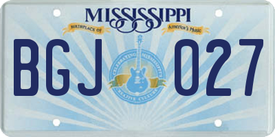 MS license plate BGJ027