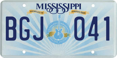 MS license plate BGJ041